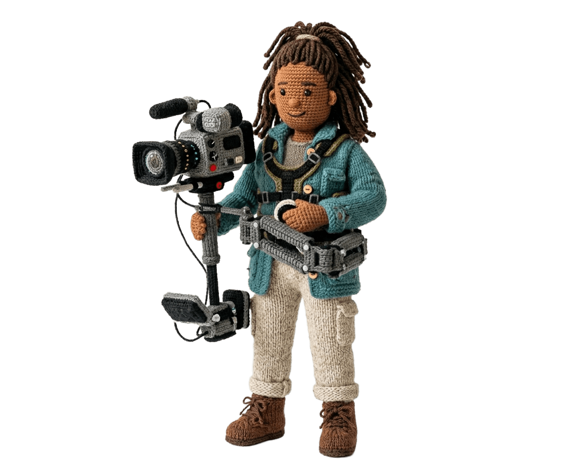 Ama filming with a camera